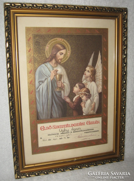 Első szent áldozási emlék 1944-ből