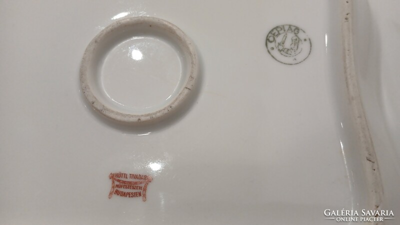 Oepiag Porcelain Plate with Hüttl Tivadar Stamp