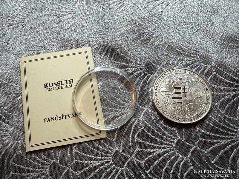 Kossuth Lajos 1 unciás ezüst emlékérem díszdobozzal
