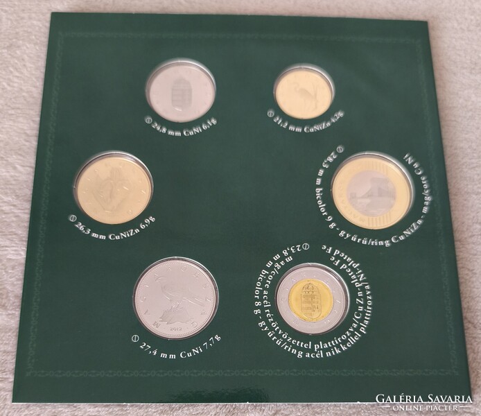 2012-es Dísztokos forgalmi sor Magyarország pénzérméi 4000 db Proof. Feliratok a Magyar Pénzérméken