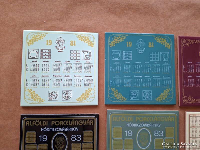 Alföldi porcelán ! Csempe naptár 7 db eladó ! 1981, 81, 82, 83, 83, 85, 86.