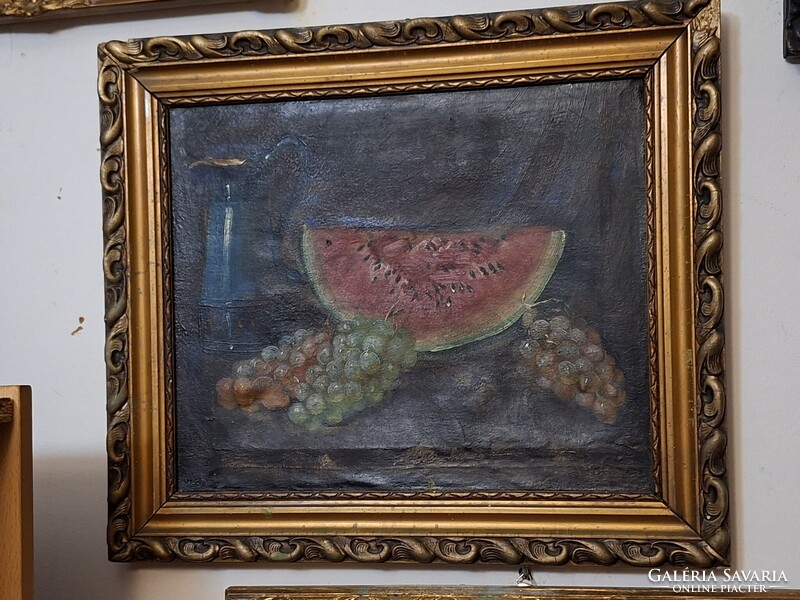1900k. O / V  DINNYÉS CSENDÉLET 52X45 cm.--eredeti keretével