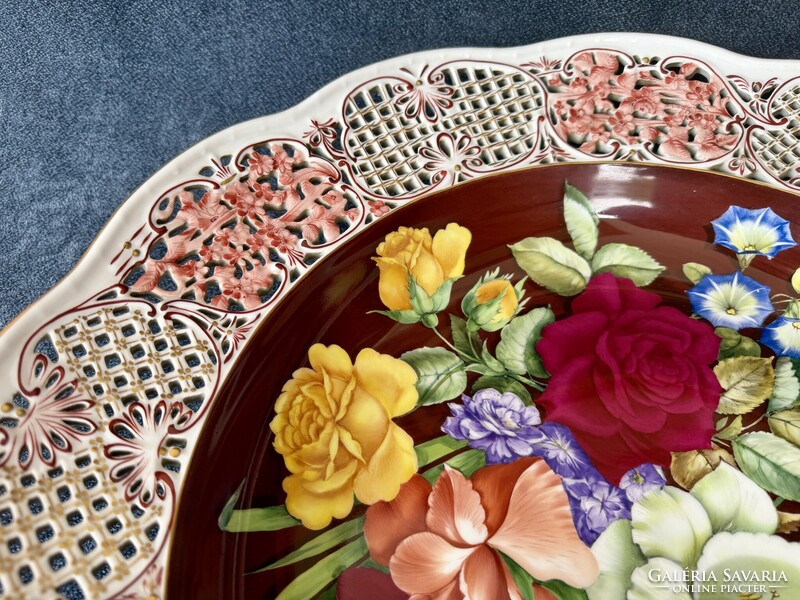 Herendi porcelán óriás FLEURAISON NO. 29 falitányér