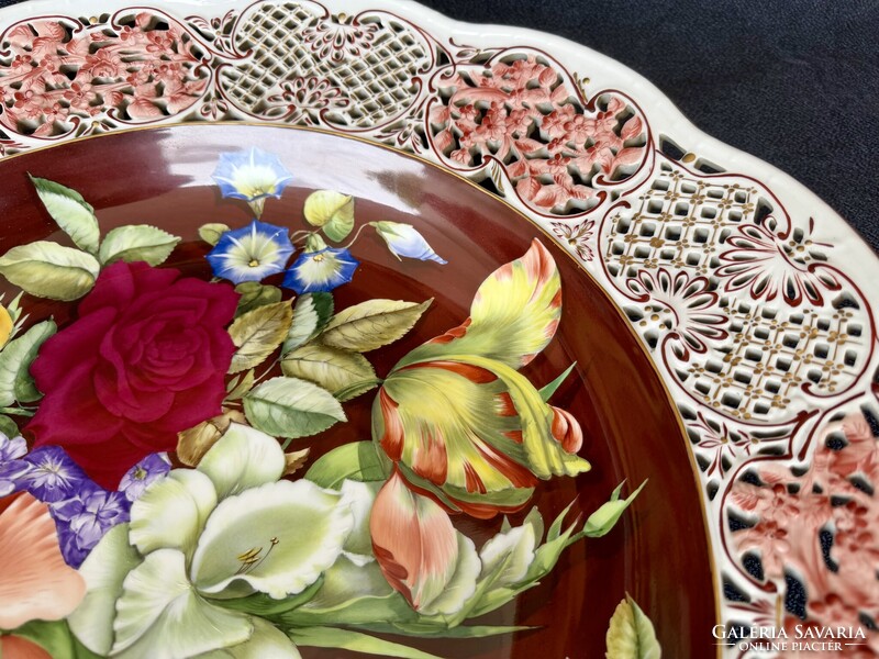 Herendi porcelán óriás FLEURAISON NO. 29 falitányér