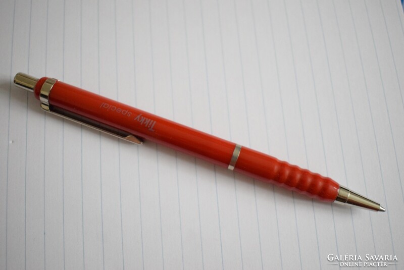 Rotring , rOtring Tikky special golyóstoll piros színű fém karikával , műanyag tollbetét 80-as évek