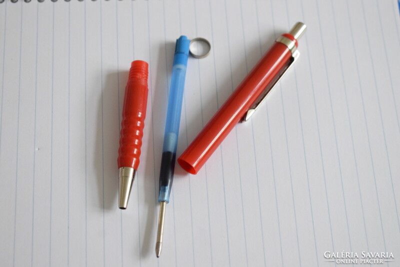 Rotring , rOtring Tikky special golyóstoll piros színű fém karikával , műanyag tollbetét 80-as évek