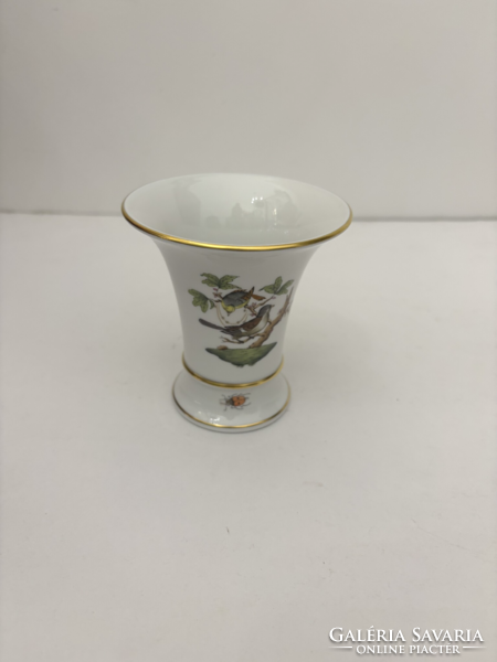 Herendi Rothschild mintás kis porcelán váza 1. osztályú hibátlan