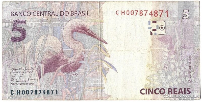 5 real reals 2010 Kócsag madár Brazilia
