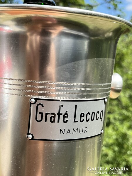 CHAMPAGNE CLUB - Párban – Grafé Lecocq Namur Vintage Alumínium Pezsgőhűtő Vederek, kb. 1970–1980