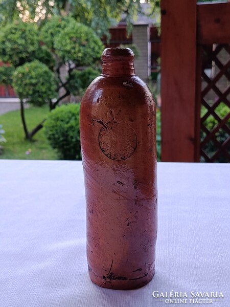 Antique german ceramic / stoneware MINERAL WATER BOTTLE Selters Nassau with inscription