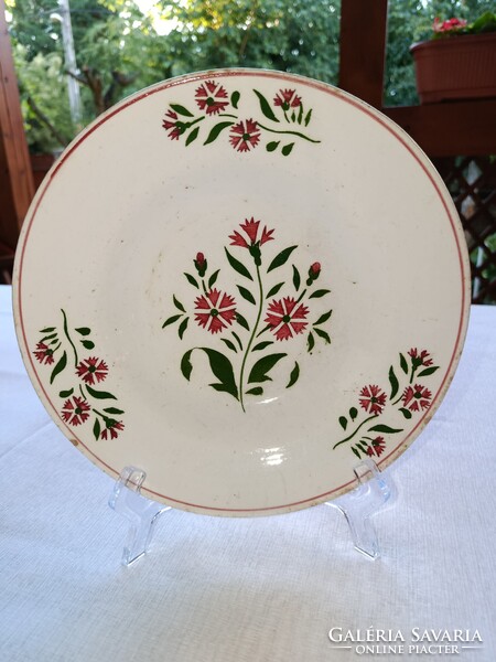 Collector's item! Antique 19th-century Hollóházi folk stoneware WALL PLATE