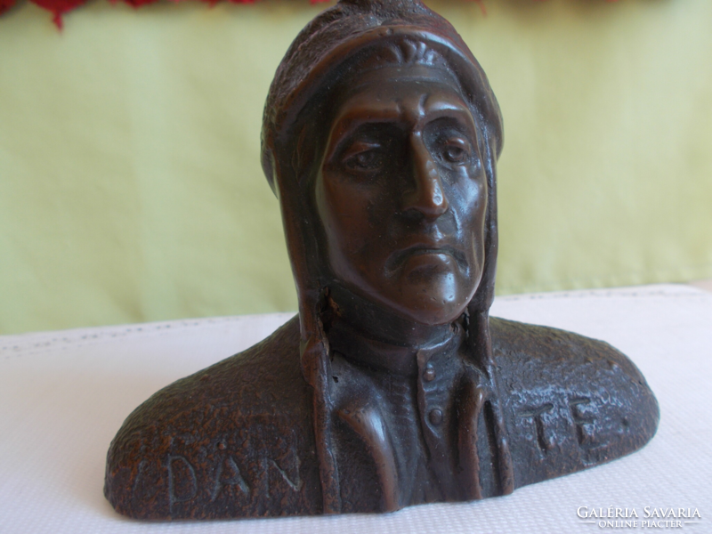 Bronz Dante mellszobor  hibátlan