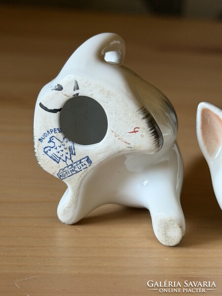 Aquincumi bólogató fejű cica porcelán figura