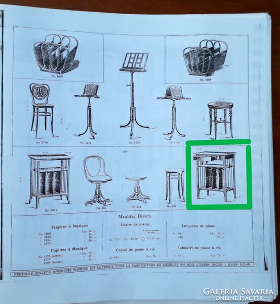 Jacob és Josef Kohn asztal - Gustav Siegel terv. / gramofon-hanglemez... ( " Thonet " )