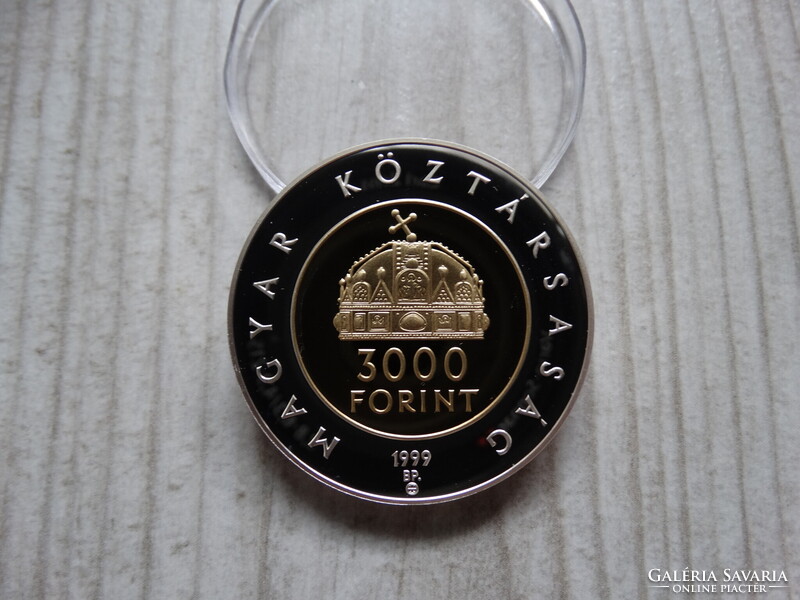1999 - ÁLLAMALAPÍTÁS EZÜST EMLÉKÉREM - 3000 FT - PP - UNC - RITKA! - szép állapotban