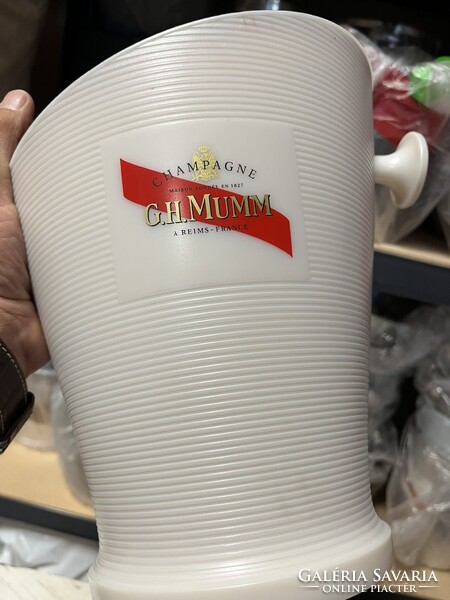 CHAMPAGNE CLUB - G.H. MUMM Cordon Rouge Ice Bucket – Fehér-Piros Pezsgőhűtő Veder