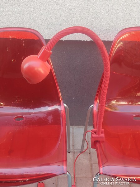 Vintage Pedrali szék plexiglass párban+ asztali lámpa ALKUDHATÓ