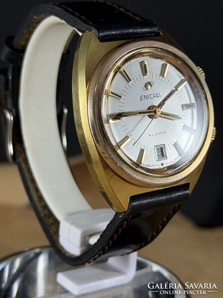 Ritka mechanikus Enicar Alarm (ébresztős) karóra az 1970-es évekből