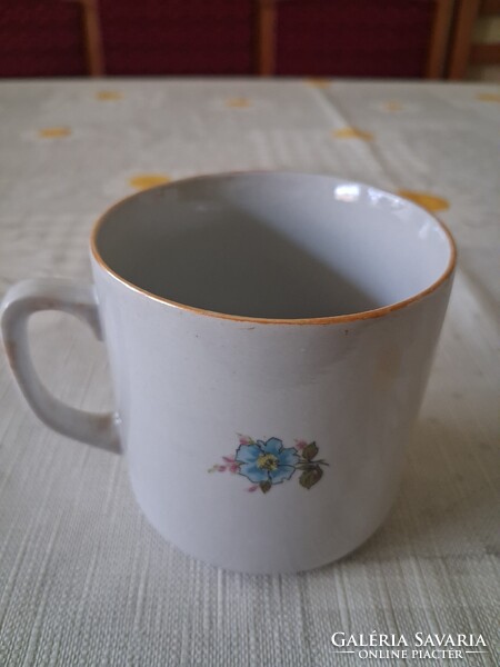 Ritka mintájú vadrózsás Zsolnay porcelán bögre- retro jelzett db
