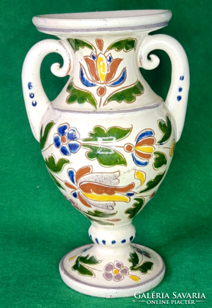 Kunszentmártoni ,Bozsik Kálmán fazekasmester (1872–1959) népi szecessziós váza  21 cm
