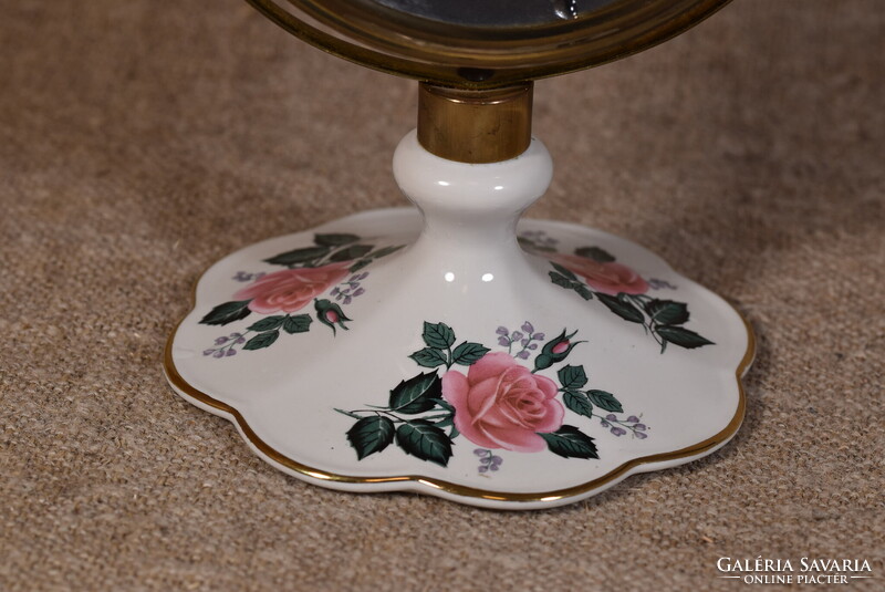 Royal Bavaria asztali tükör porcelán talpon rózsa Németország