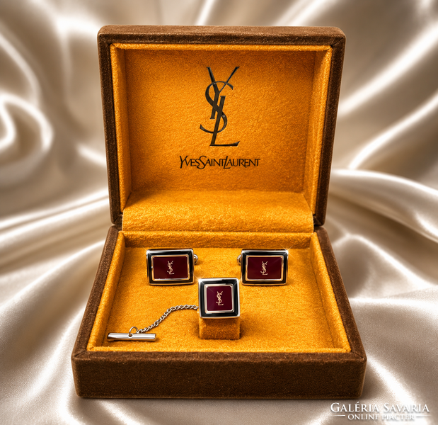 Yves Saint Laurent gyönyörű vintage mandzsetta szett eredeti dobozában!