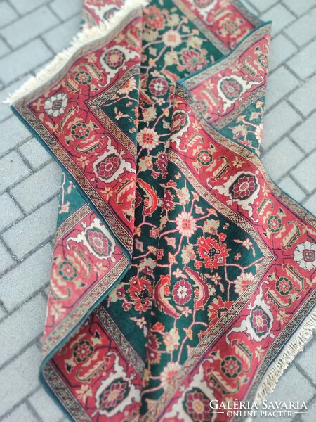 Nagyon ritka régi zöld színű Isfahan Perzsa szőnyeg ALKUDHATÓ