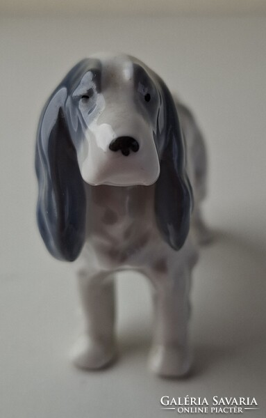 Vintage Metzler & Ortloff porcelán spániel kutya szobor
