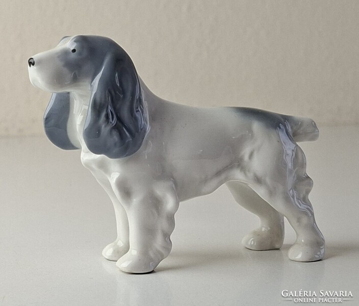 Vintage Metzler & Ortloff porcelán spániel kutya szobor