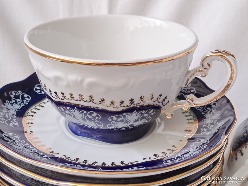Új! Zsolnay Pompadour II mintás teás/cappuccinos/hosszú kávés csésze+alj.  ÁR / Szett