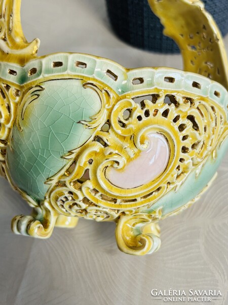 Zsolnay pierced basket around 1890