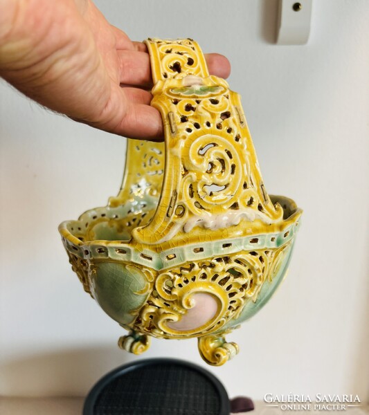 Zsolnay pierced basket around 1890