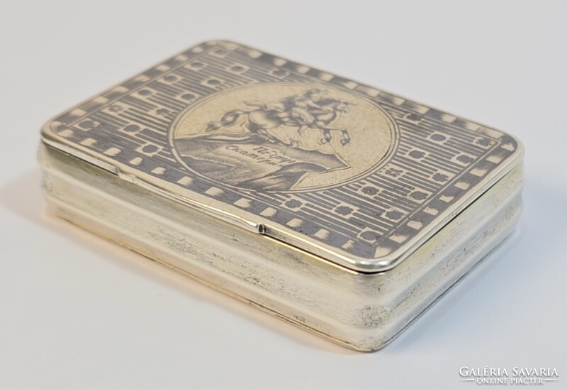 19th Century Russian Imperial Niello Silver Cigarette Case / Tobacco Container - 1824!!