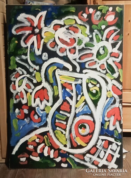 Cs. Németh Miklós: Csendélet vázában... 70x100 cm