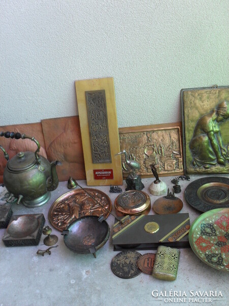 Iparművész vörösréz bronz réz szobor, dombormű,falikép,hamuzó ,doboz ,sütőforma stb.