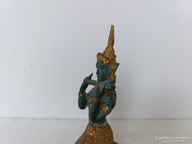 Antik buddhista bronz szobor szertartás hangszer jelenet buddha Thaiföld 691 7117