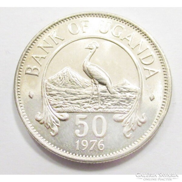 Uganda,50 cents 1976 aUNC+ nikkel