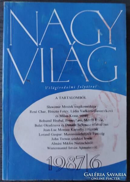 Nagyvilág világirodalmi folyóirat, 1987 6 db