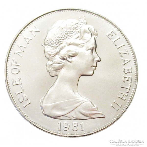 Man, Island, 1 Crown 1981 - Year of the Disabled - Louis Braille aUNC+ Nickel