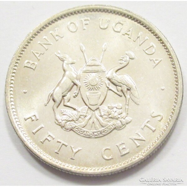 Uganda,50 cents 1976 aUNC+ nikkel