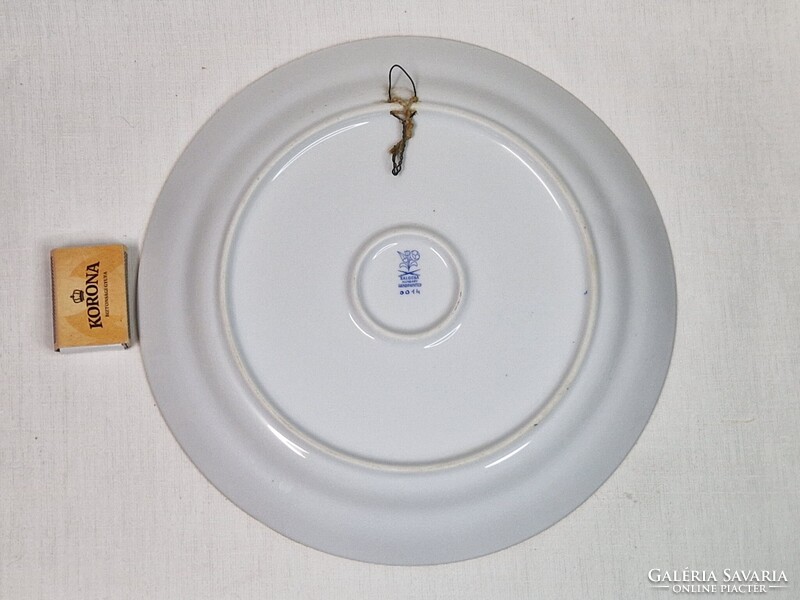 Kalocsai nagy méretű kézzel festett porcelán virág mintás tál vagy fali dísz hibátlan állapot 29 cm.