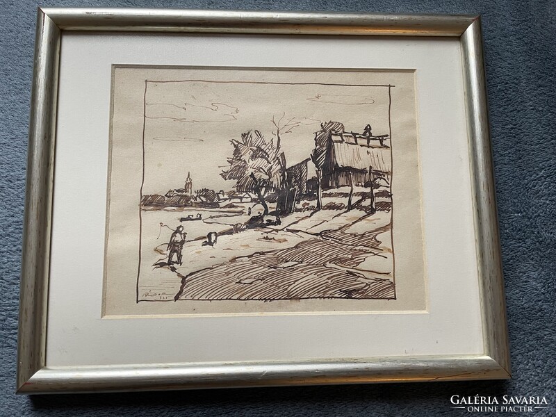 Áldor János László: Szolnoki táj, 1925