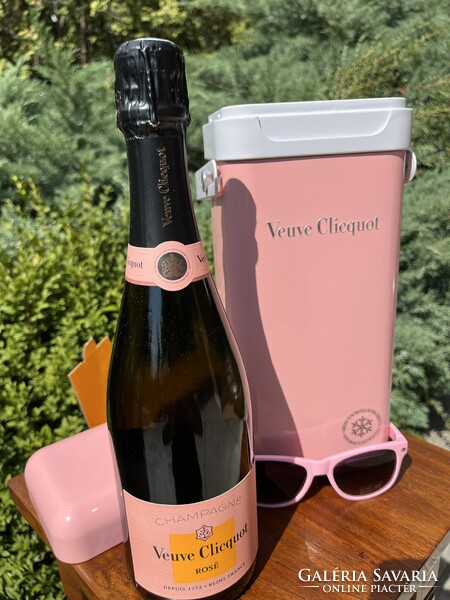 CHAMPAGNE CLUB - Veuve Clicquot Rosé Metal Cooler szett party napszemüveggel és Rosé pezsgővel