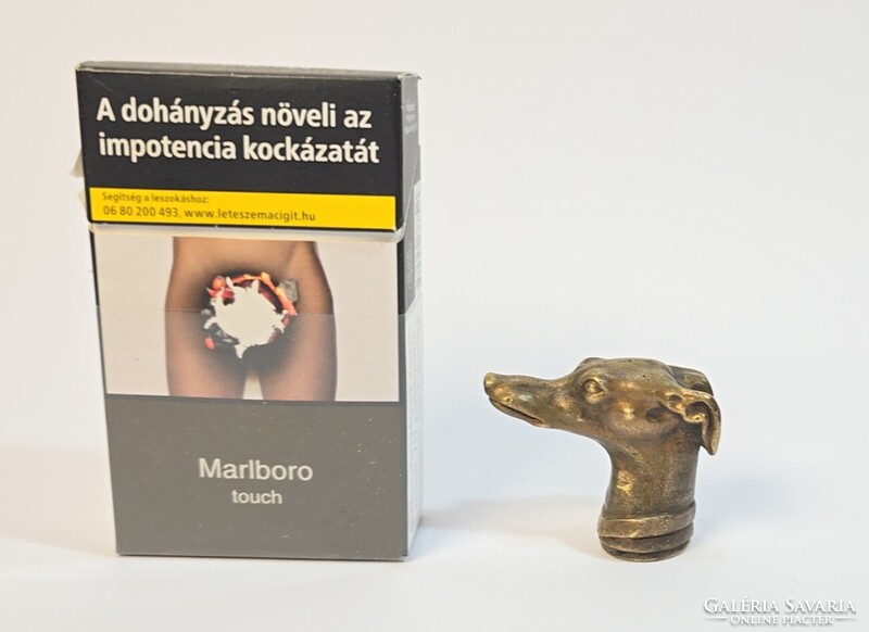 Antique/old bronze-copper greyhound head / small sculpture
