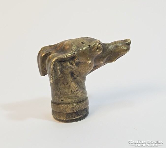 Antique/old bronze-copper greyhound head / small sculpture
