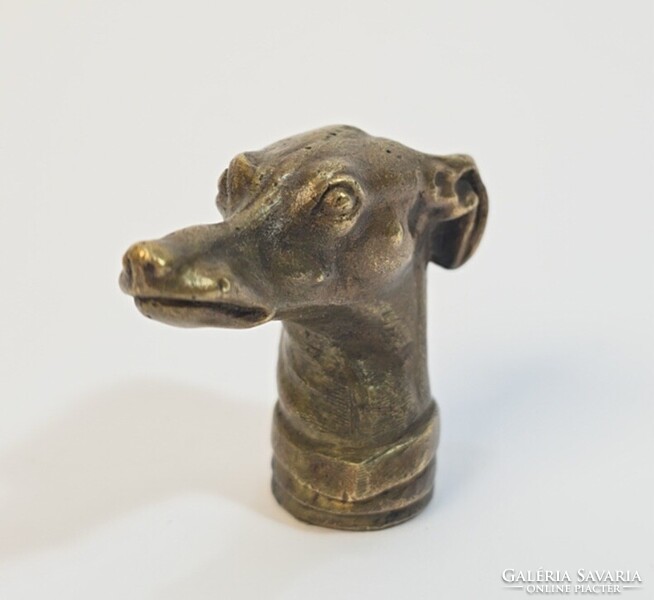 Antique/old bronze-copper greyhound head / small sculpture