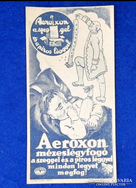 Antik Aeroxon légyfogó számolócédula – KLÖSZ nyomda