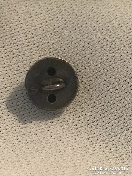 Antik, 800-as ezüst pityke gomb szett – Rubinvörös kőbetéttel (1 cm)