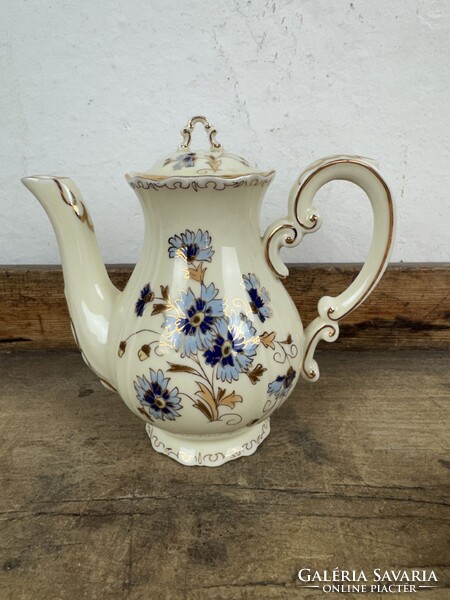 -AX678- Zsolnay búzavirág mintás porcelán teáskészlet kávéskészlet mokkáskészlet kancsó csésze szett