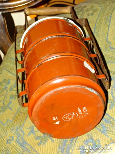 OLD ENAMEL FOOD CONTAINER, ETHORDO !!!! WM (WEISS MANFRÉD) CSEPEL